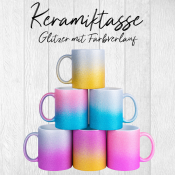 Glitzer Tasse Spark mit Farbverlauf